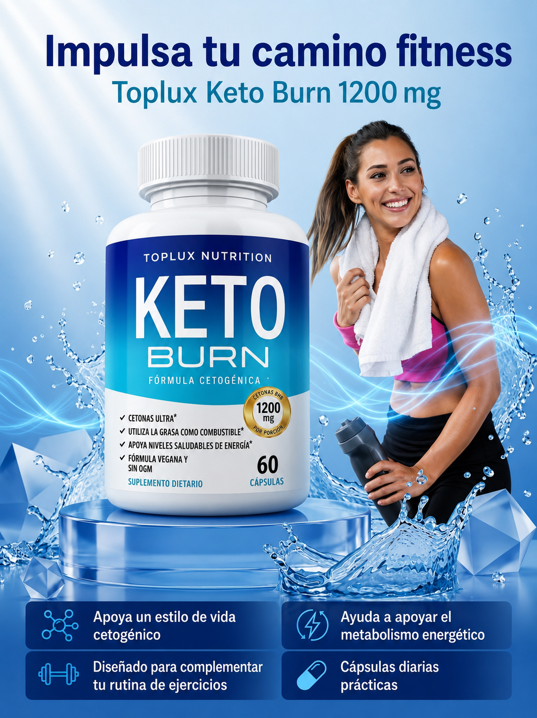 Keto Burn - Suplemento Cetogénico 60